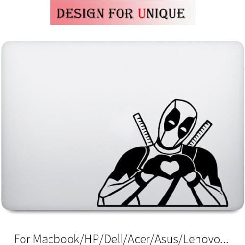 Deadpool Heart Hand Humor Decal Laptop Sticker for Apple Macbook Pro Air Retina 11 12 13 15 inch Vinyl Mac HP Surface Book Skin