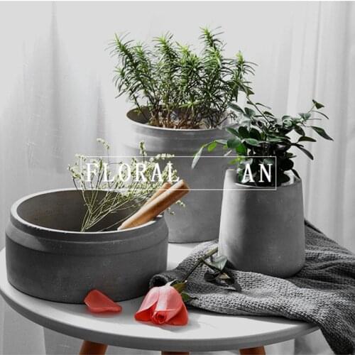 Big Size Concrete Planter Mold Large Diameter Round Silicone Flowerpot Mold Cement Succulent Plants Pot Mould