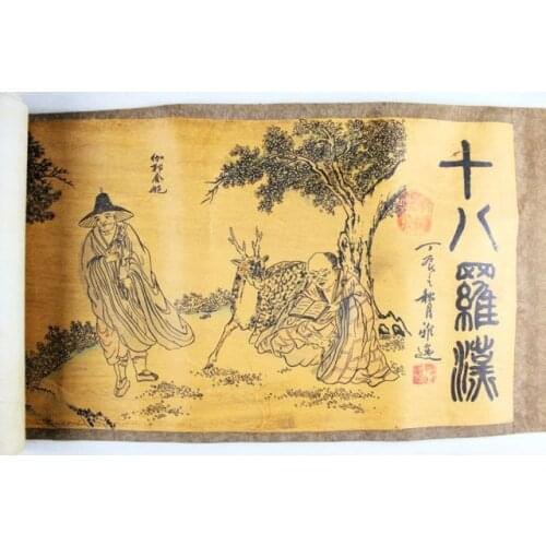 Chinese Antique collection the Eighteen Arhats map Murals, wallpaper, decorative paintings