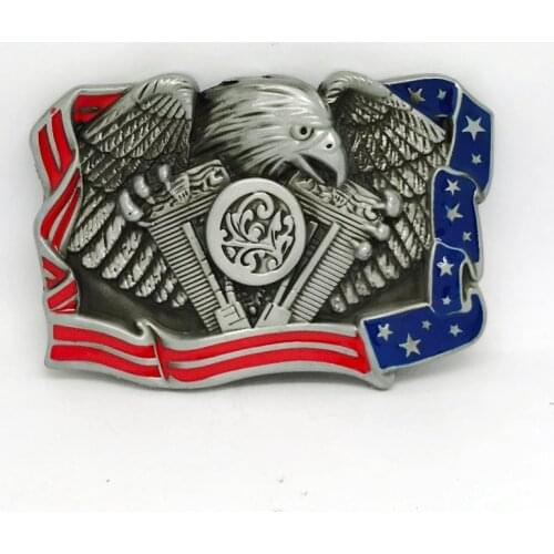The cowboys of the west American flag eagle zinc alloy belt buckle for 4.0