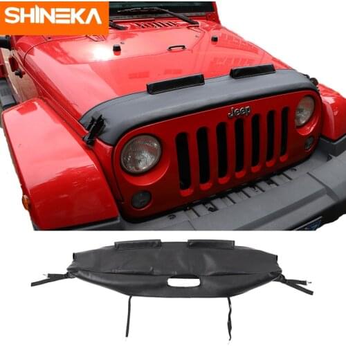 SHINEKA Engine Cover For Wrangler JK Car Front Engine Hood Cover Waterproof Protection Accessories For Jeep Wrangler JK2007-2017