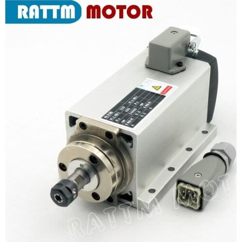 Square 0.8KW 800W Air cooled Spindle motor ER11 6.5A 24000rpm 400Hz 220V for CNC Router ENGRAVING MILLING GRIND Machine