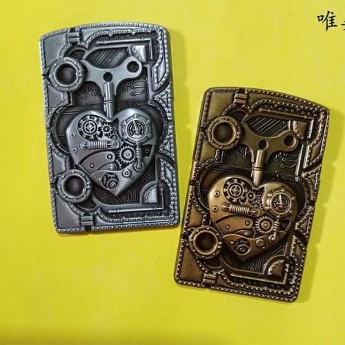Metal Badge for Kerosene lighter Oil Lighter DIY Handmade Smoker Accessories Gadgets Decor Accessory Steampunk heart lock