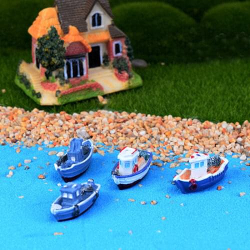 Newly Miniature Mini Boat Model Fishing Ship Toy DIY Craft Home Tabletop Decoration Sailing Speedboat Decor Toys Decoration