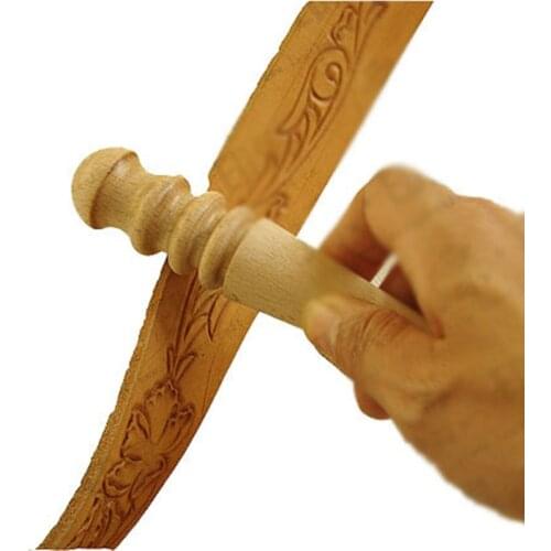 Multi-Size Wood Slicker Leathercraft Tool Solid Wood Burnishing Edge for Polished Edge Professional Leather Craft Working Tool