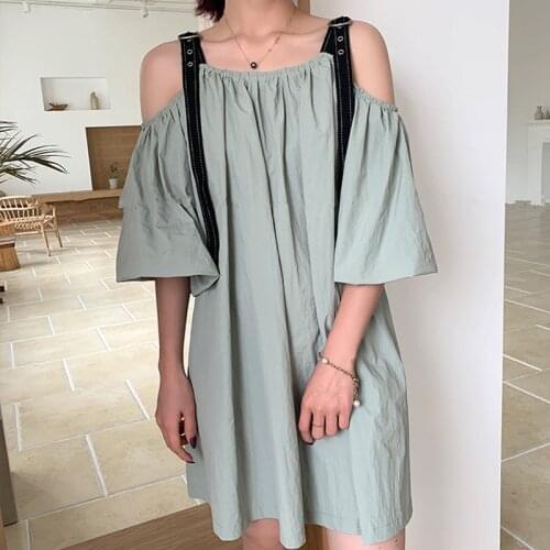 One word led off-the-shoulder sexy super fairy desire and pure loose show thin big version can be salt can sweet sling women dre