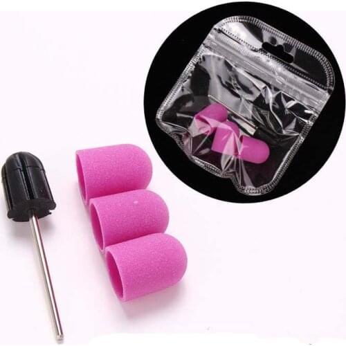 3pcs Plastic Sanding Bands Caps Nail Drill Milling Cutter for Manicure Pedicure Grit Foot Care Tool Nail Accessories
