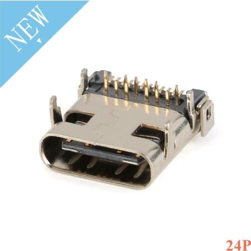 5pcs SMT Micro USB-3.1 Socket Connector SMD 24P Type c Female Socket DIP4 SMD DIP Socket Connector For Hd Transmission Interface
