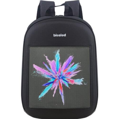 Smart WIFI APP control LED Screen Dynamic Advertising Backpack USb DIY WiFi LED City Walking Advertising 14'' Laptop BackBag