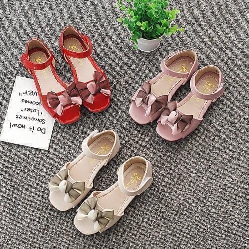 New Patent Leather Sandals Korean Girls' Shoes Fashion Soft Bottom Girls' Sandals Waterproof Breathable Wear-Resistant Non-Slip