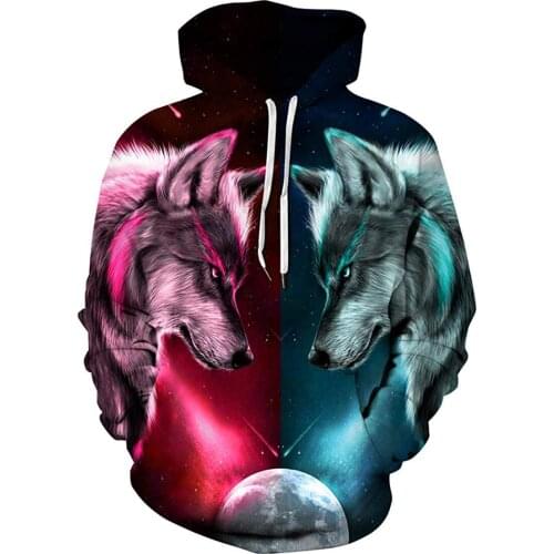Wolf Printed Hoodies Men 3d Hoodies Brand Sweatshirts Boy Jackets Quality Pullover Fashion Tracksuits Animal Streetwear Out Coat