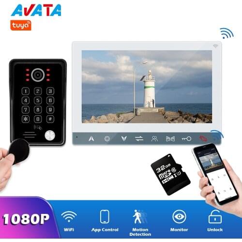 WIFI IP Intercom TUYA System Smart Life APP Video Intercom for Home Video Doorbell Camera 1080P Keypad RFID Password Unlock IP65