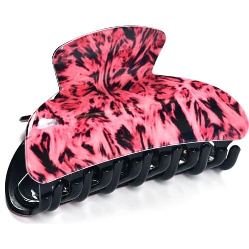 2pcs/lot 7.5cm Print Hair Clips Claw for Women Hair Barrettes Hairpins Crab Acrylic Accessories 6 Colors 19109