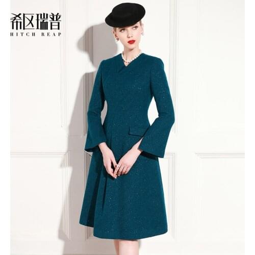 Celebrity Tweed Dress High End 2021 Spring And Autumn New Style Flare Sleeve Temperament Goddess Dress