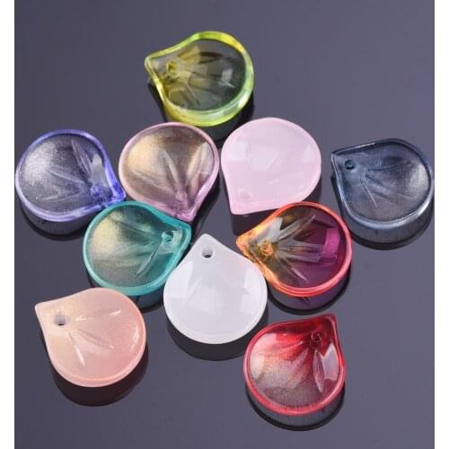 10pcs 15x13mm Petal Shape Crystal Glass Loose Crafts Beads Top Drilled Pendants for Earring Jewelry Making DIY Crafts