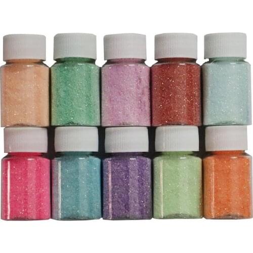 15g/Jar Nail Mica Sugar Powder Shimmer Holographic Candy Effect Pink Glitter Powder 10 Colors Dipping Pigment Dust Manicure