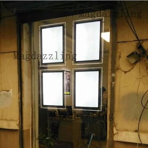 4PCS Double Sided A2 Acrylic Frame LED Illuminated Panels Window Hanging Display Light Boxes for Real Estate Agent