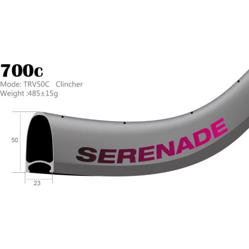 50 mm 700c carbon road bike rims 23 mm wide Clincher rims