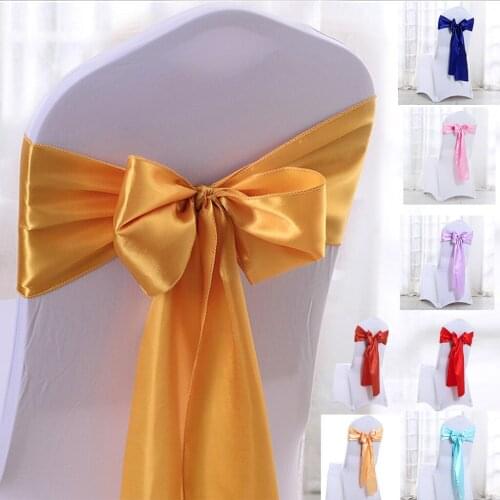 50pcs/Lot Hot Sale Stretch Wedding Chair Cover Band With Buckle Slider Sashes Wedding Party Birthday Decorations Wholesale Retai