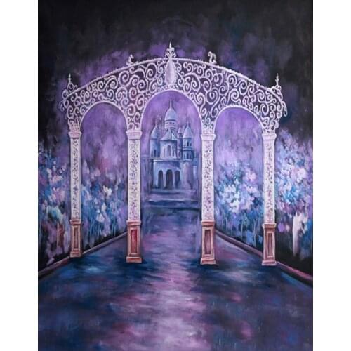 5x7ft Purple Castle Window Photography Backdrops Photo Props Studio Background