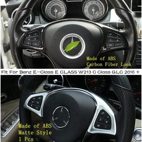 Lapetus ABS Accessories Interior Steering Wheel Cover Kit Trim For Mercedes Benz E-Class E CLASS W213 C Class GLC 2016 - 2021