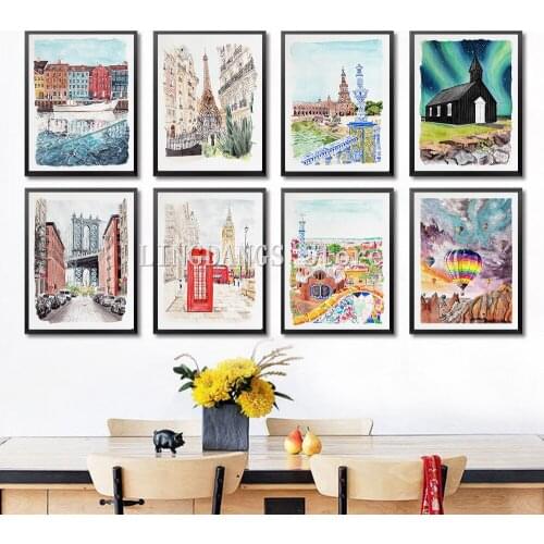 5d Diy Diamond Painting Travel City Modern Cityscape New York Barcelona Paris Landscape Diamond Mosaic Cross Stitch Home Decor