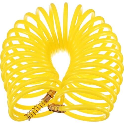 Car Air Compressor Pneumatic Hose 1/4" With Copper Connector Recoil Hose Female End Connector Start Tool Spring Coil PE Hose