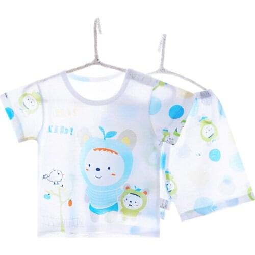2020 Brand Pyjamas Kids Super Soft Cool Summer Bamboo Fiber Short Sleeve Sleepwear Childrens Pajamas Sets Girl Boy Baby Pyjamas