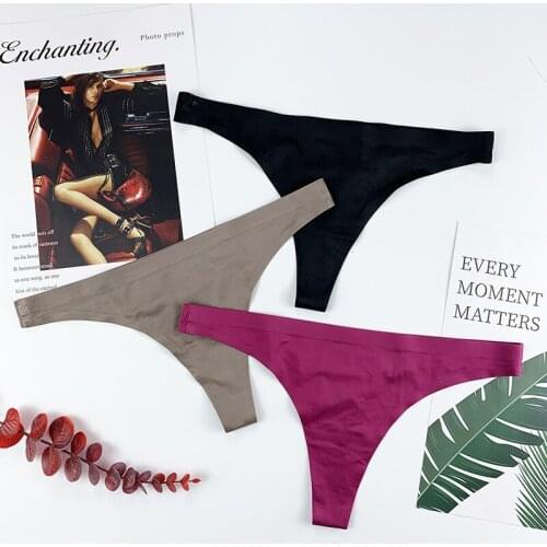 Womens Cotton G-string Thong Sexy Lingerie Soft Briefs Lingerie Low Waist Seamless Underwear Intimate Ladies T-back Panties