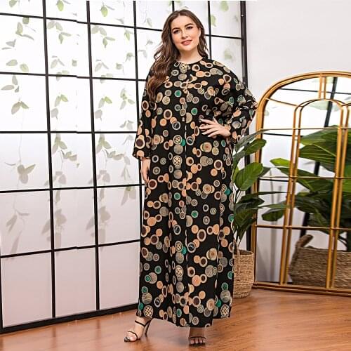 DOIB Plus Size Dresses Batwing Long Sleeve Loose Dubai Muslim Abaya Kaftan Islamic Clothing Dubai Abaya Maxi Long Dress