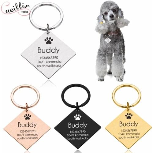 Pet Id Tags Personalized Dog Name Tags Small Large Cat Pet Collar Tag Pet Accessories Glitter Keychain Key Ring Dog Id Tags