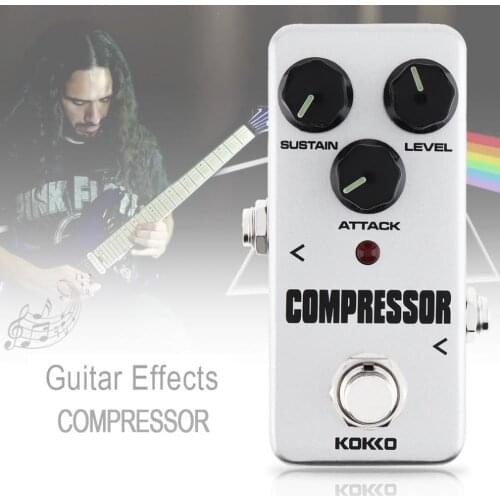 KOKKO Mini Silver Aluminum Alloy Electric Guitar Bass Effect Pedal COMPRESSOR Fully Analog Circuit True Bypass Full Metal Shell