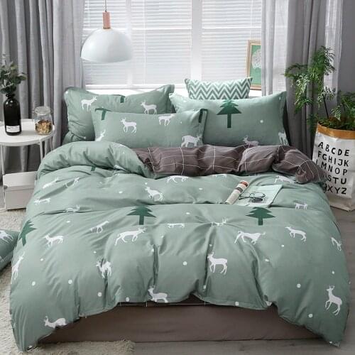Solstice Home Textile Gray Bedding Sets Boy Girl Kid Teen Linen Cute Dog Duvet Quilt Cover Pillowcases Bed Sheet King Queen Twin