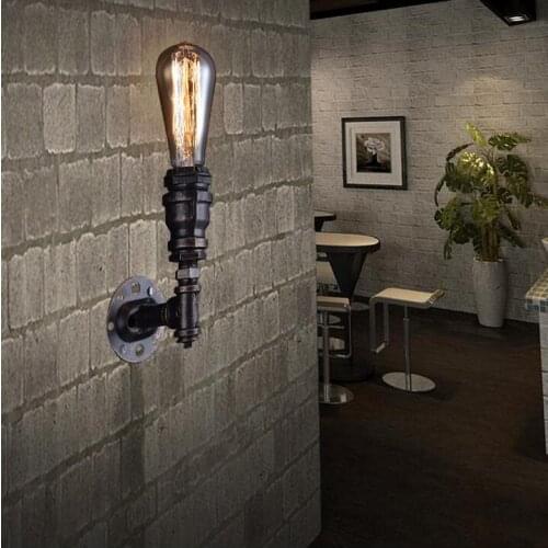 Loft Style Metal Water Pipe Lamp Industrial Wind Vintage Wall Light Fixtures For Home Bedside Edison Wall Sconce Lampara Pared