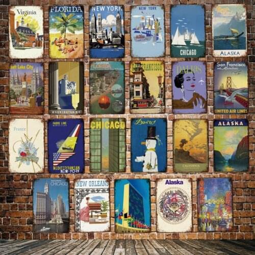 [ Mike86 ] American States Cites DALLAS Salt Lake Metal Sign Vintage Store Retro Painting Poster Art 20*30 CM LT-1952