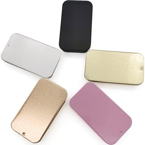 Mini Iron Box Slide Cover Storage Box Wedding Jewelry Pill Cases Portable Tin Boxes Container Cosmetic Organizer