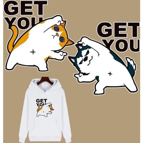 Animal Patches Set Cute Dog Heat Transfer Iron on Clothes Patches Washable Badges DIY Patch Thermal Stickers on Clothes Gifts