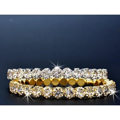 BLIJERY New Silver/Gold Color Open Cuff Bracelet for Women Big Crystal Bangles & Bracelets Wedding Party Jewelry Accessories