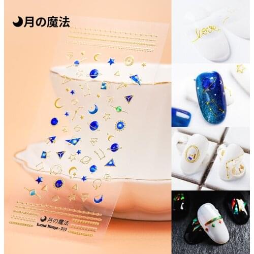 Newest MGM-003 3d nail sticker transparent nail decals rhinestones DIY decorations tools for nail wraps