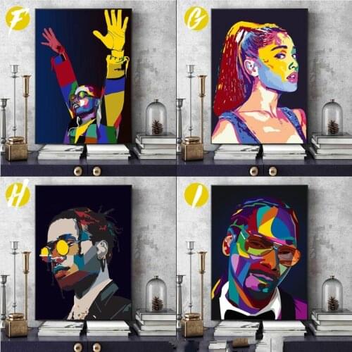 Kurt Cobain Anderson Paak Posters and Prints Modern Abstract Canvas Picture Frameless Wall Decoration