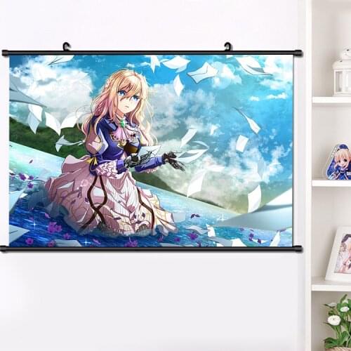HOT Cute Anime Violet Evergarden Cattleya Baudelaire HD Wall Scroll Painting Poster Home Decor Collectible Art Gift 40*60cm