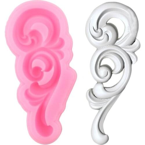 Baroque Scroll Relief Silicone Mold DIY Chocolate Fondant Molds Cupcake Topper Cake Decorating Tools Polymer Clay Candy Moulds