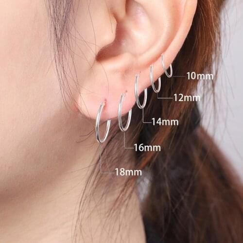1pc Hoop Cartiliage Earring Nose Ring Circle Clicker Daith Small Clip Stainless Steel Helix Ear Tragus Piercing Women Jewelry
