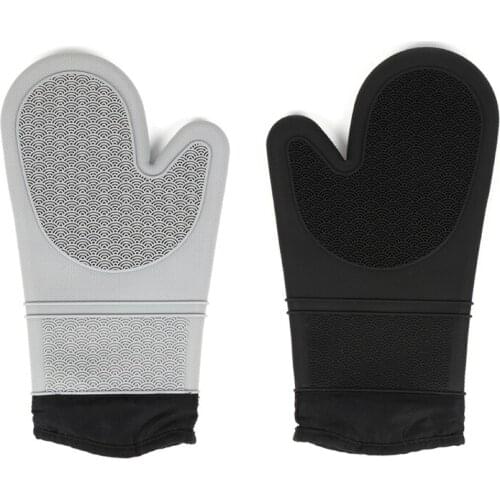 Silicone Smoker Oven Gloves Extreme Heat Resistant BBQ Gloves Handle Hot Food Waterproof Grilling Cooking & Baking Mitts F19B