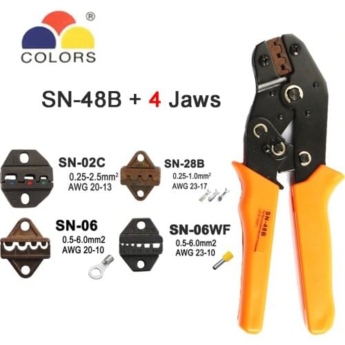 Crimping tool sn-28b terminal pliers pince a sertir ferrule wire crimp hand tool alicate crimpador Multi SN-48B SN-02C 0.25-1mm2
