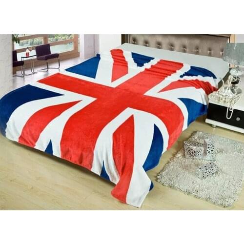 Super Soft Warm British Flag UK Flannel Blankets US Flag American Children Blanket For Boys Girls Kids Gift 150x200cm Bed Cover