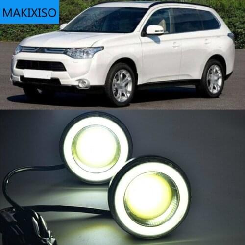 For Mitsubishi Outlander 2013 2014 2015 LED DRL Daytime driving Running Lights Daylight Waterproof Fog Head Lamp white