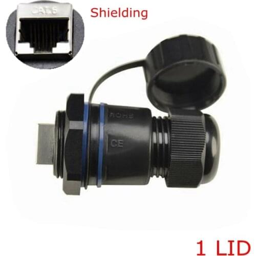 Waterproof RJ45 connector, Ethernet LAN RJ 45 CAT6 female M25 nut Straight head Shielded & No shielding Water proof socket plug