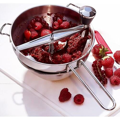 Vegetable Mill Stainless Steel Food Rotary Mill Strainer Potato Masher Grinder with 3 Milling Disc