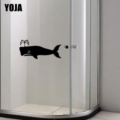 YOJA 13x28.3CM Bathroom Shower Cute Humpback Whale Decals Home Room Wall Sticker Decoration G2-0552